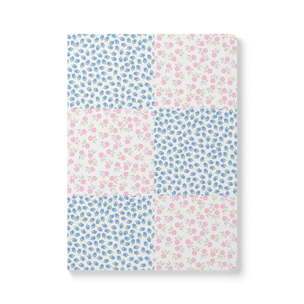 Pink & Blue Micro Floral Softcover Journal