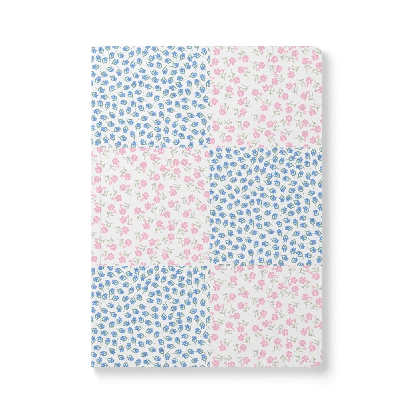 Pink & Blue Micro Floral Softcover Journal