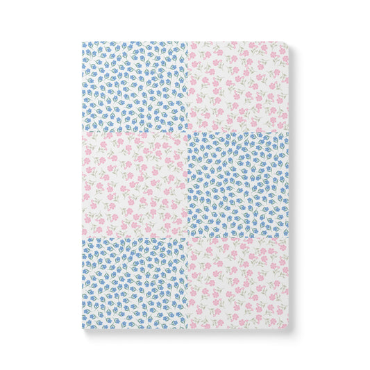 Pink & Blue Micro Floral Softcover Journal