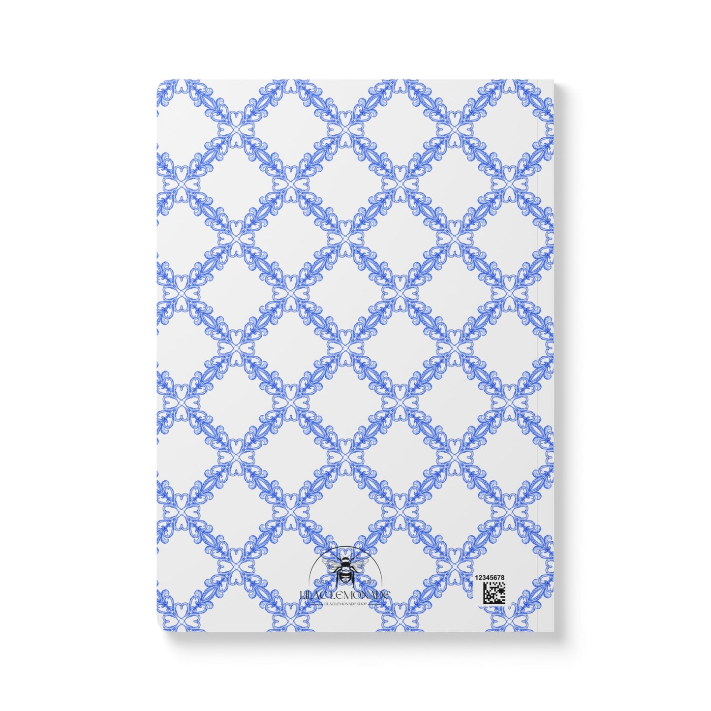 French Blue Lattice Softcover Journal