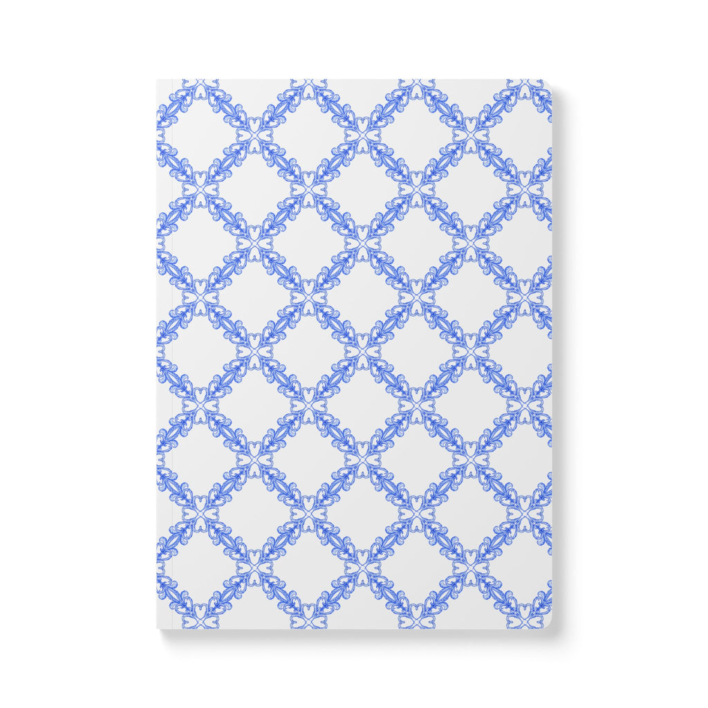 French Blue Lattice Softcover Journal