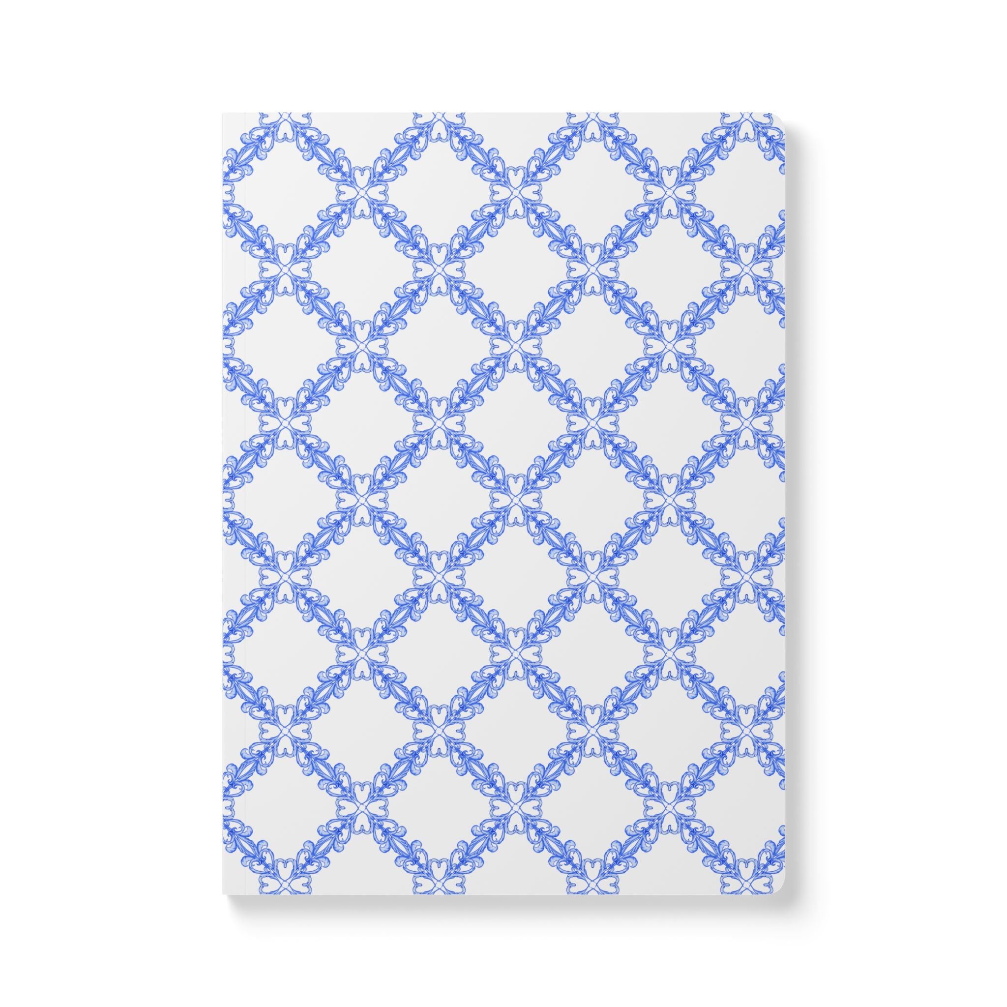 French Blue Lattice Softcover Journal