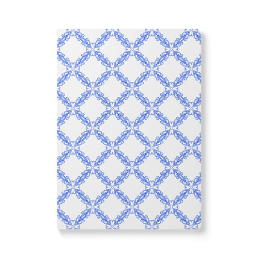 French Blue Lattice Softcover Journal