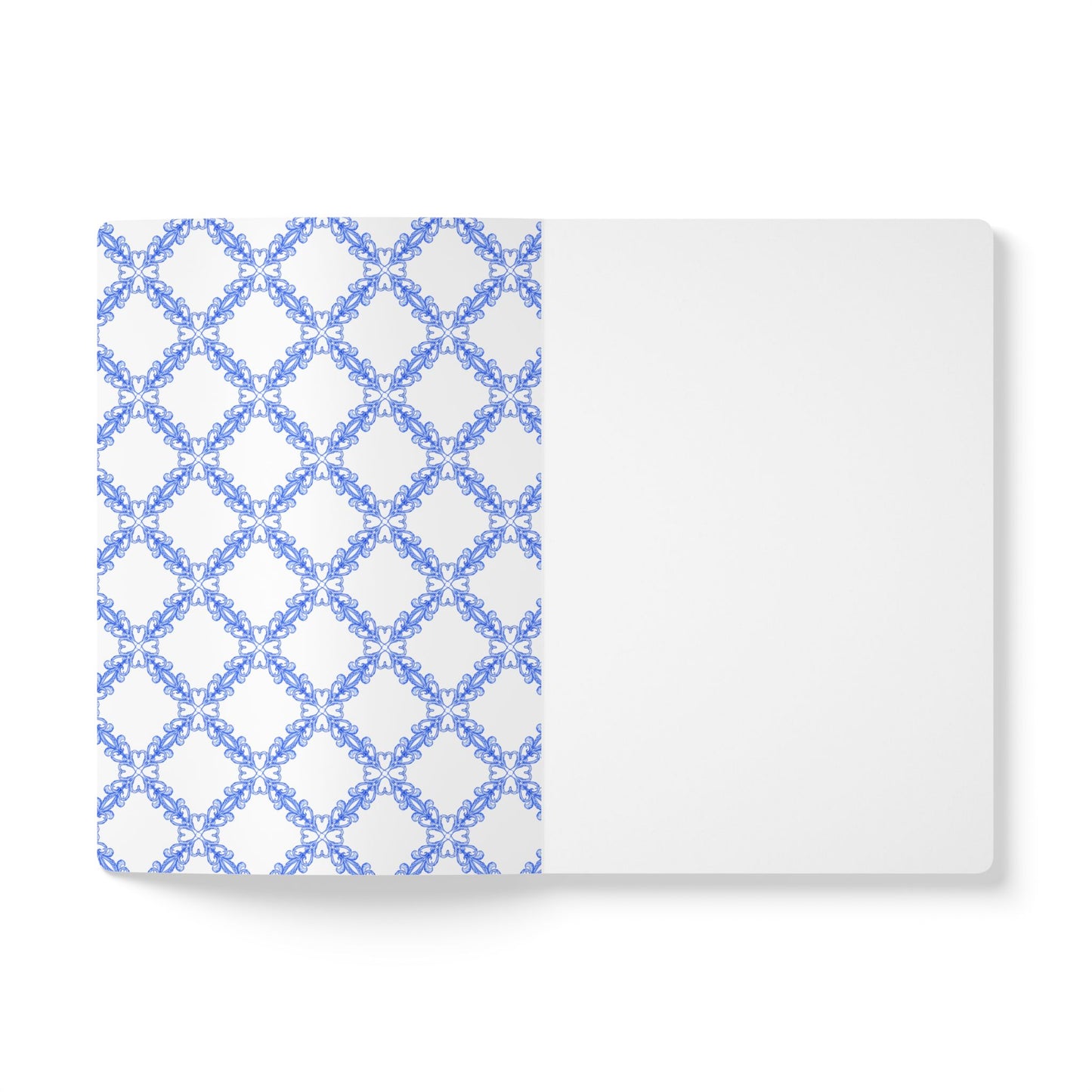 French Blue Lattice Softcover Journal